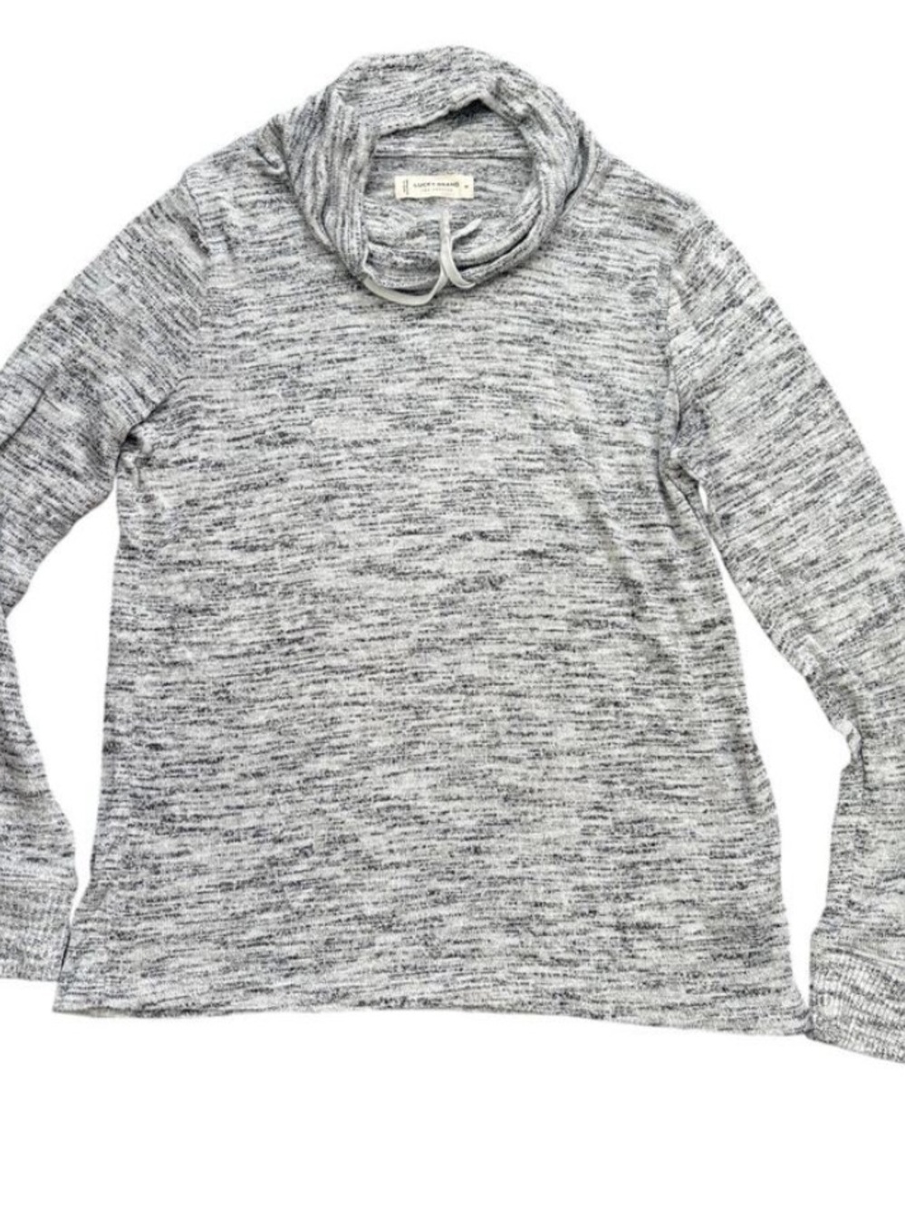 Lucky Brand Gray Pullover Tunnel Neck Sweatshirt Sweater Size MED